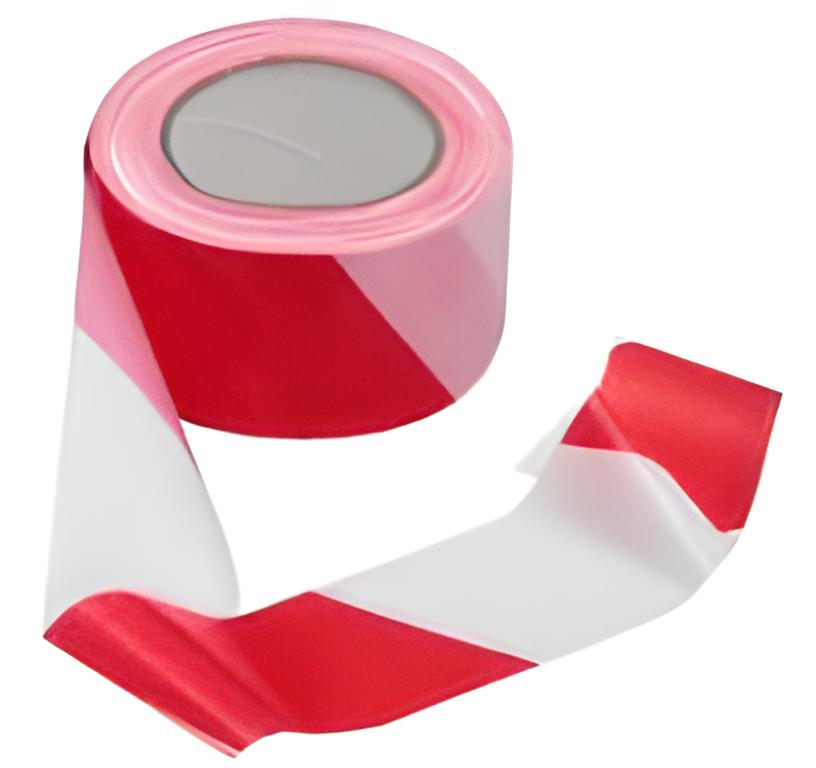 Ruban de signalisation 250m rouge et blanc non adhésive